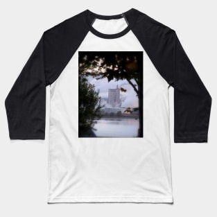 foggy sunrise over the Columbia River 5 Baseball T-Shirt